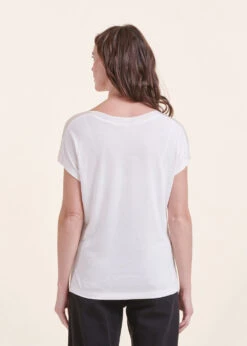 T-shirt écru Manches Courtes 10 T-shirt écru Manches Courtes -Vêtements Soldes Magasin FH TS VERSI V 703 b