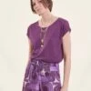 T-shirt Prune En Lin Manches Courtes -Vêtements Soldes Magasin FH TS VIRANO 1560 1